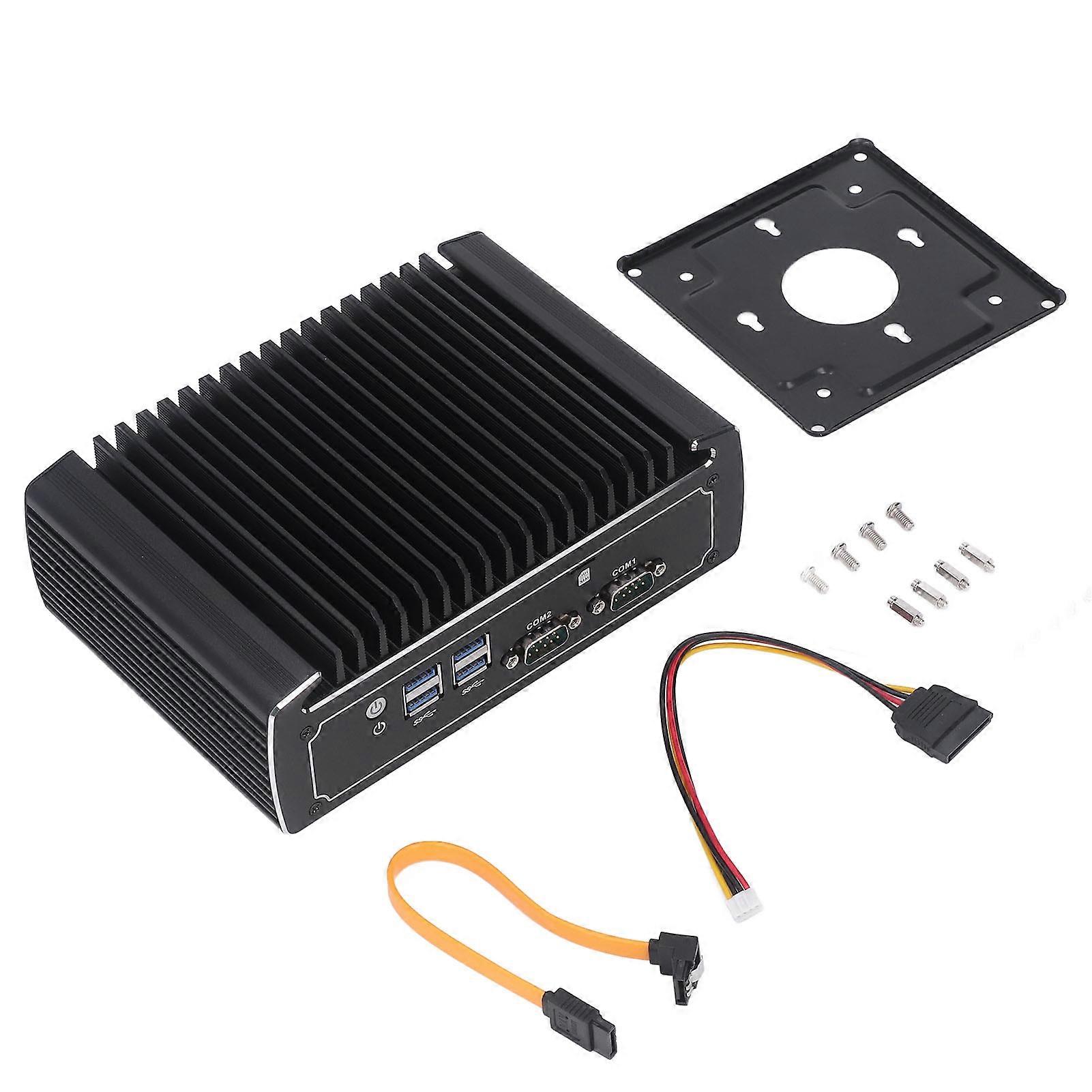 64G ذاكرة تخزين 4G كمبيوتر صناعي صغير بدون مروحة ، تبديد حرارة هادئ ، قابس 100-240 فولت للاتحاد الأوروبي