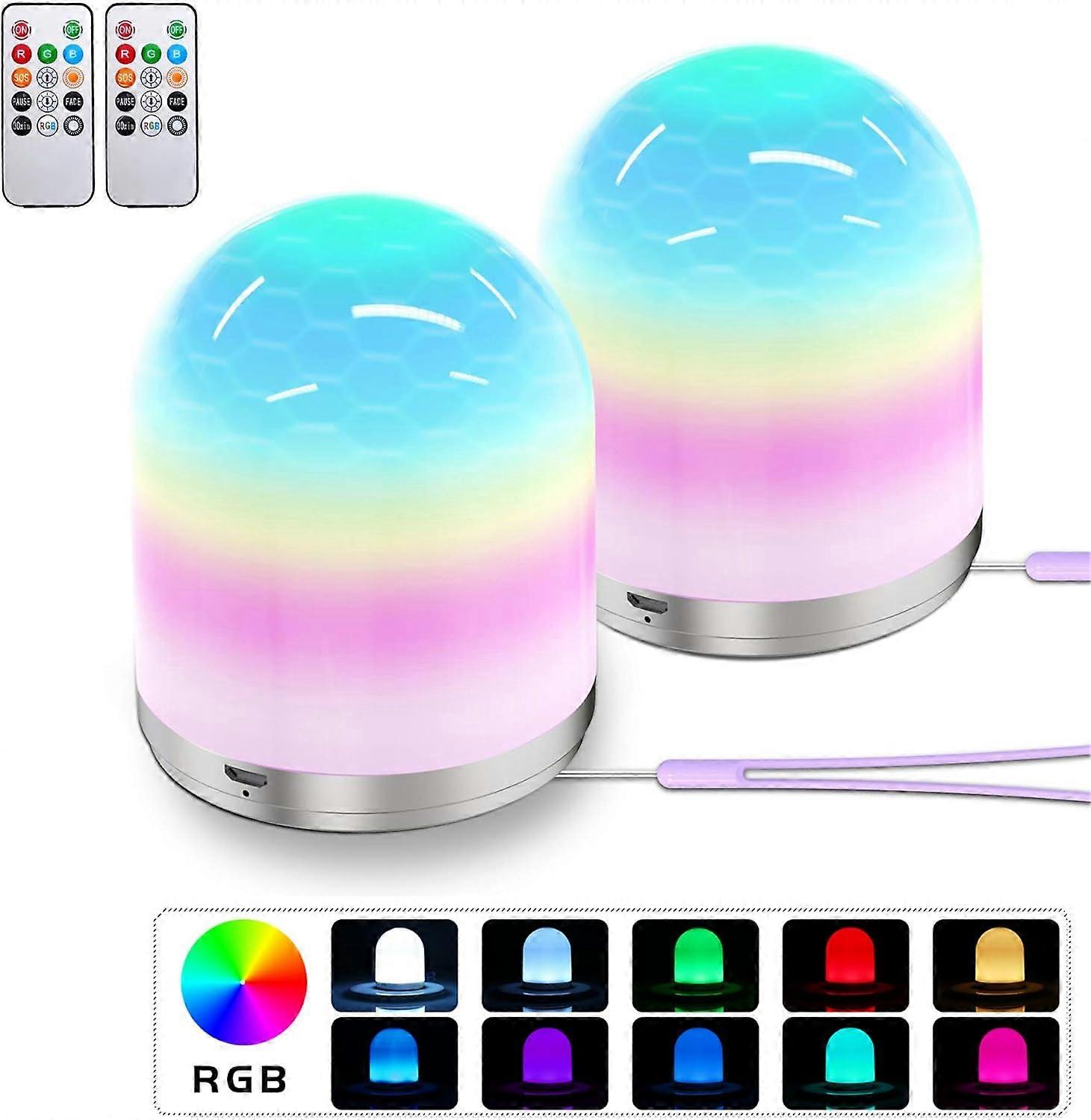 Portable LED Night Light, USB Rechargeable (2 Pieces)
