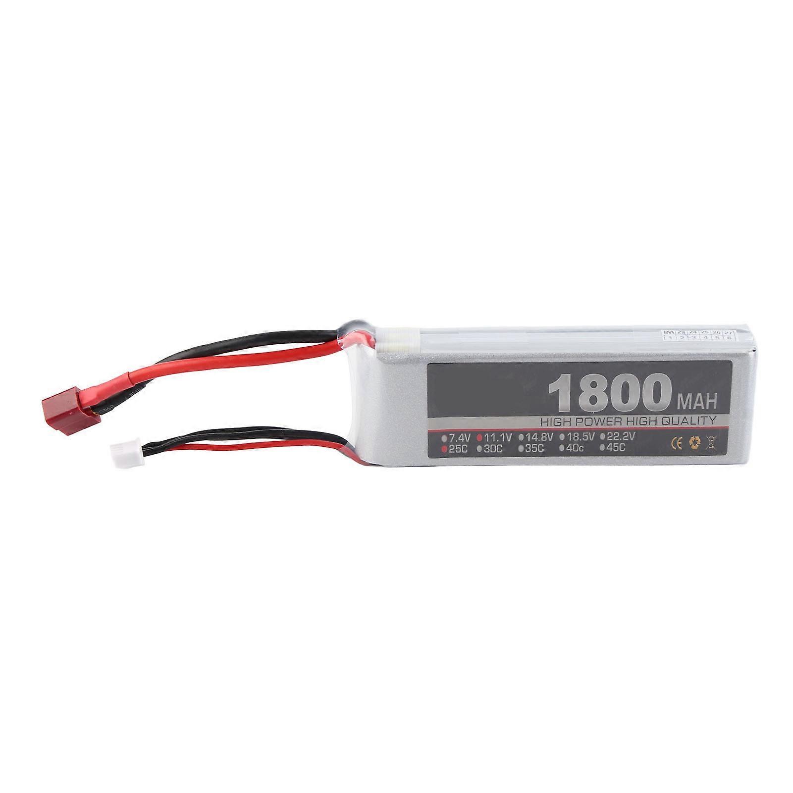 LiPo Battery Pack 11.1V 3S 1800mAh 25C Rechargeable LiPo Battery for RC Car Airplane Aircraft Helicopter T Plug