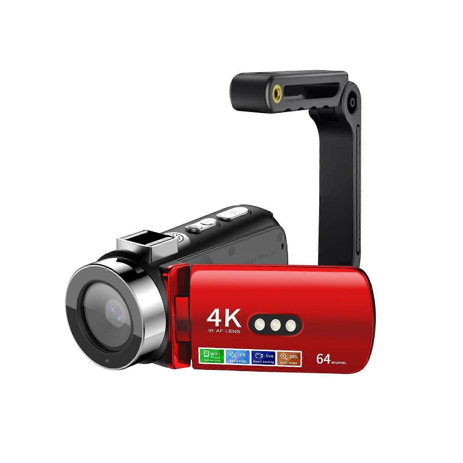 WiFi HD 4K Night Vision Digital Camera Red + Bracket