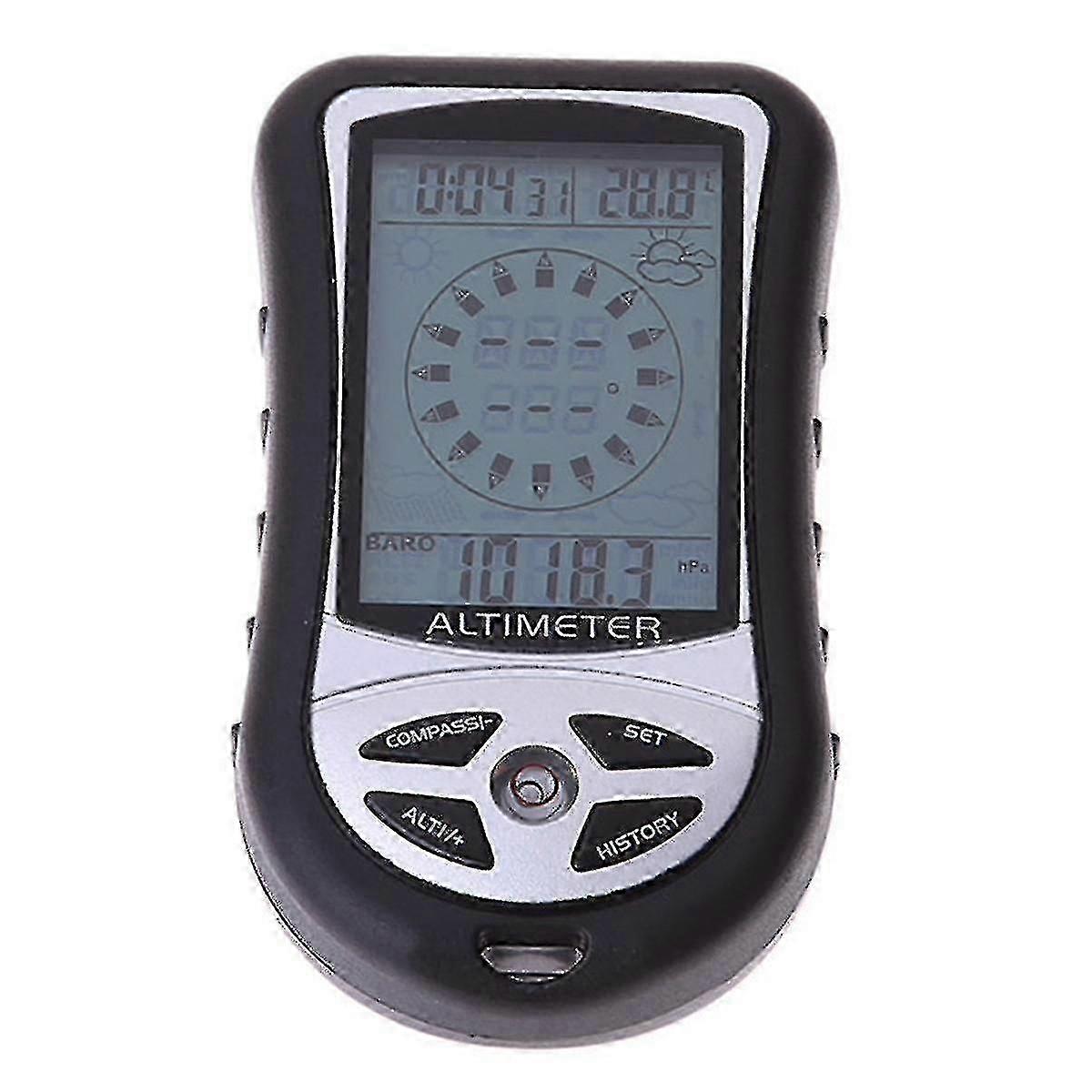 8-In-1 Altitude Meter Altimeter Portable Altitude Barometer for Mountain Climbing Multifunctional El