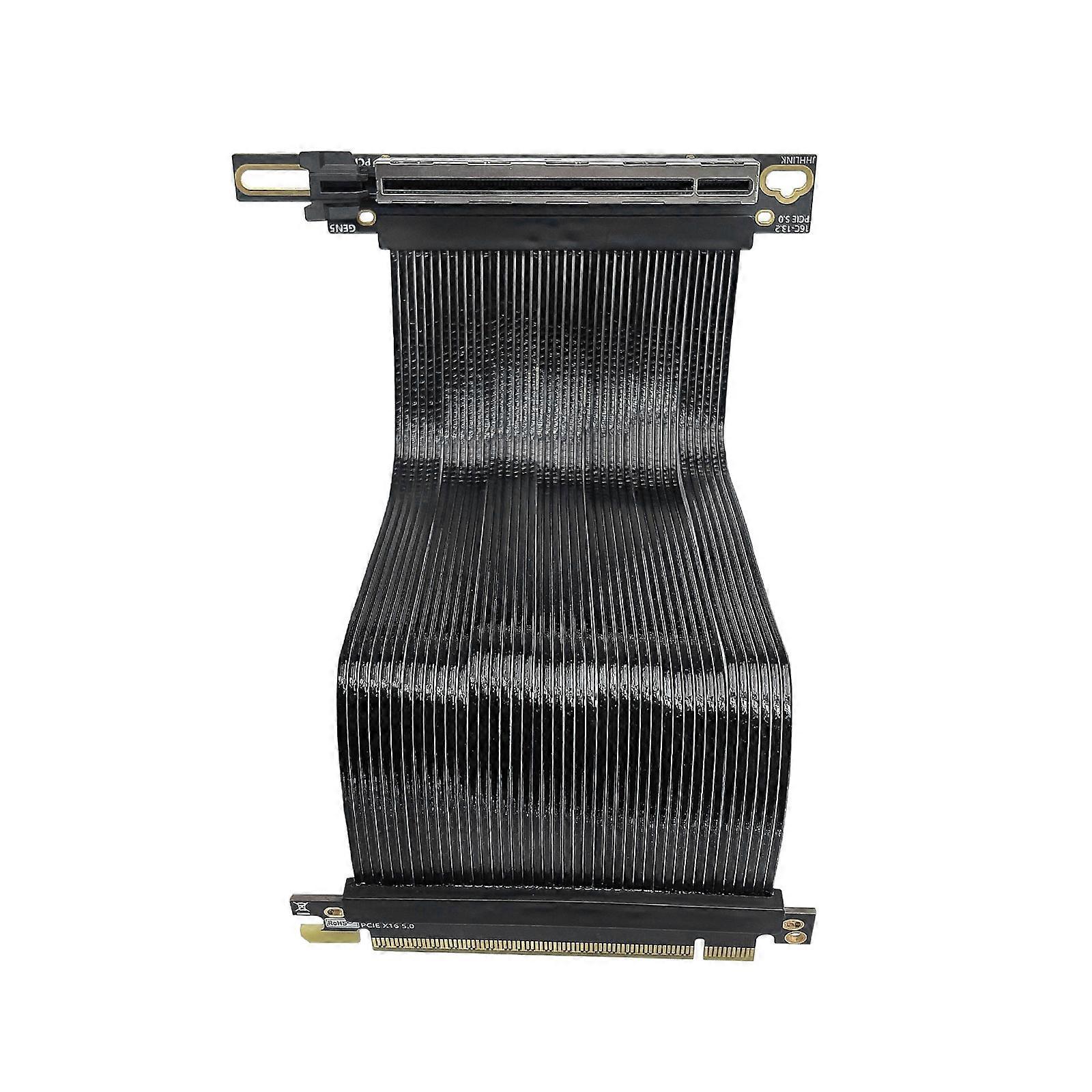 Fast Speed PCIE 5.0 X16 Graphics Card GPU Extension Cable 90 Degree Right Angled Wiring Bidirectional Bandwidth