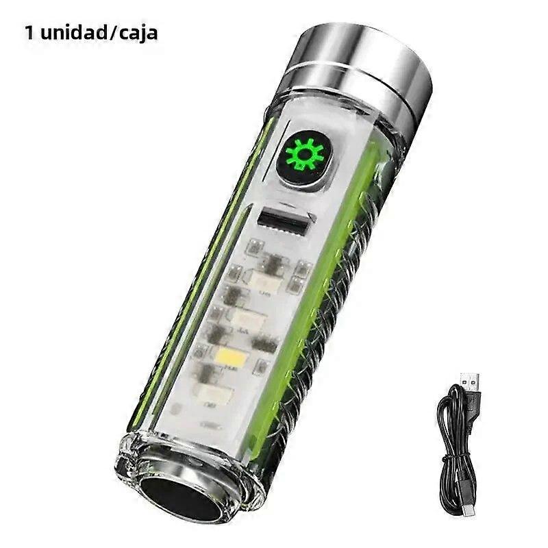 USB C Rechargeable LED Flashlight with Tail Magnet and UV Light Multifunctional Mini Portable Flashlight for Camping