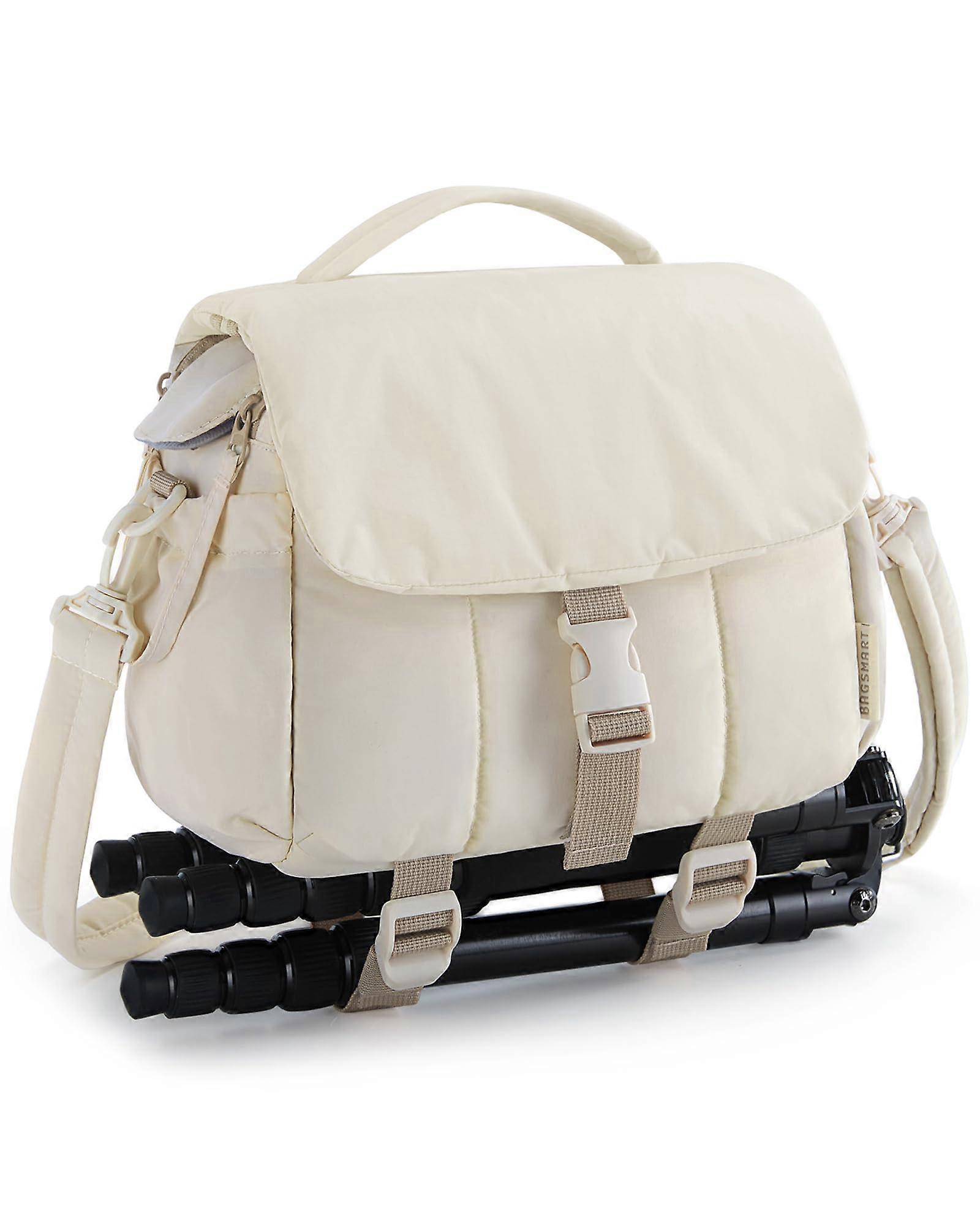 Small camera bag, DSLR camera case, camera lens and accessories, raincoat/tripod hanger ultra slightly compact cross hanger camera bags, Irovy white