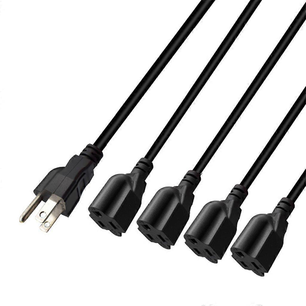 1 to 4 Way 5-15P Male to 5-15R Female Adapters Cord 5-15P Extension Adapters