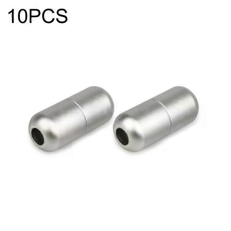 Aluminum Capsule Buckle Shoe Lace Accessories-10 PCS Non-Binding,Silver Silver