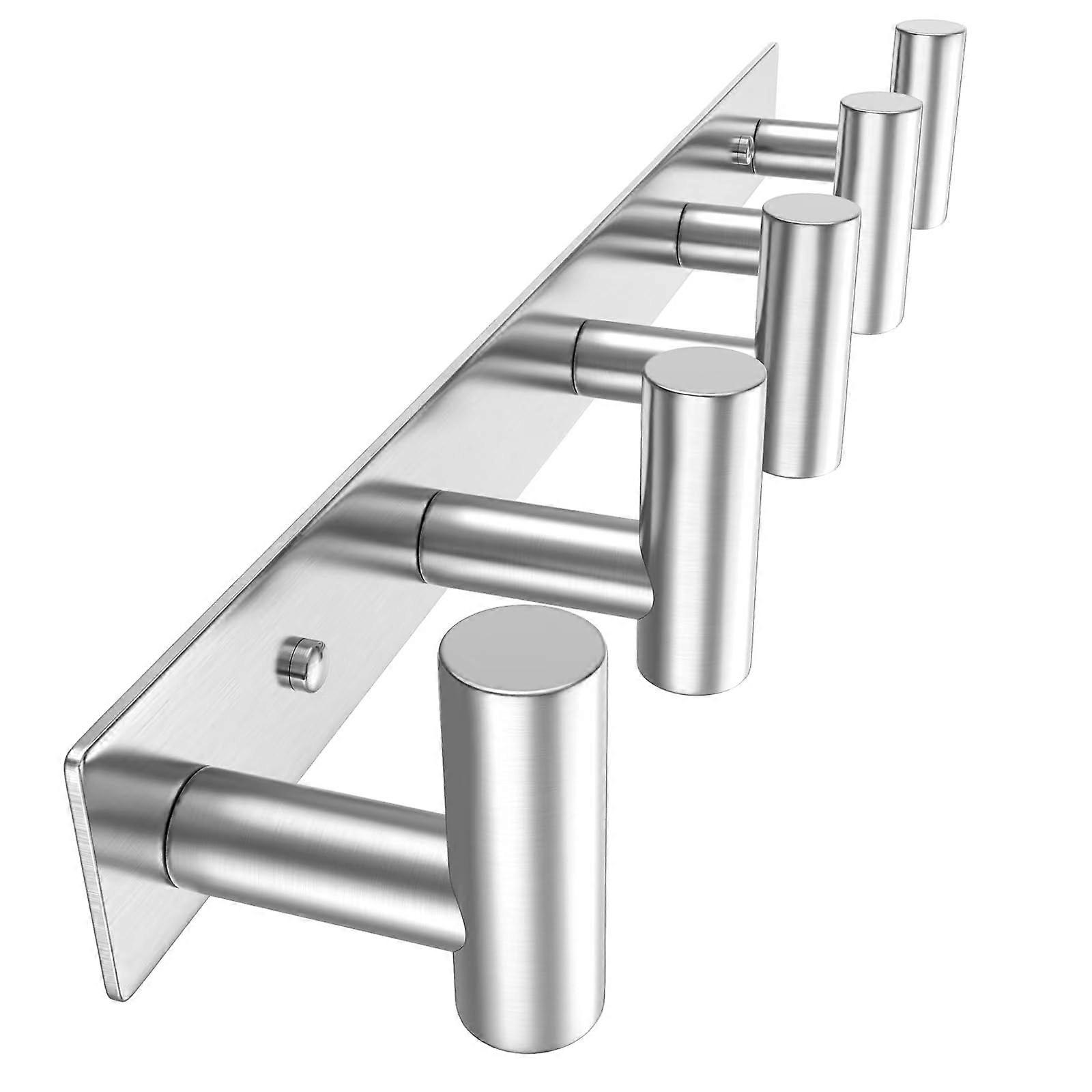 Vaeeld Sillyvy Line and Jacket Wall Installation Shelf - 5 Hooks for Cups, Bags, Switches and Towels - Bath Towel Hangor Organizer (1 Pack)