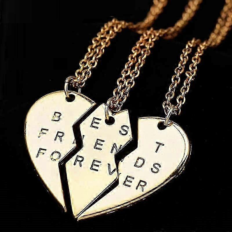 3pcs Broken Heart Pendentif Collier Chic Best Friends Forever Collier