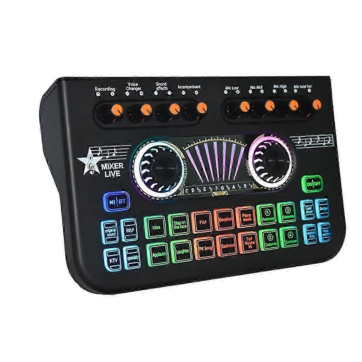 X3 Live Voice Mixer Interface de Áudio Console Placa de Som Live Preto