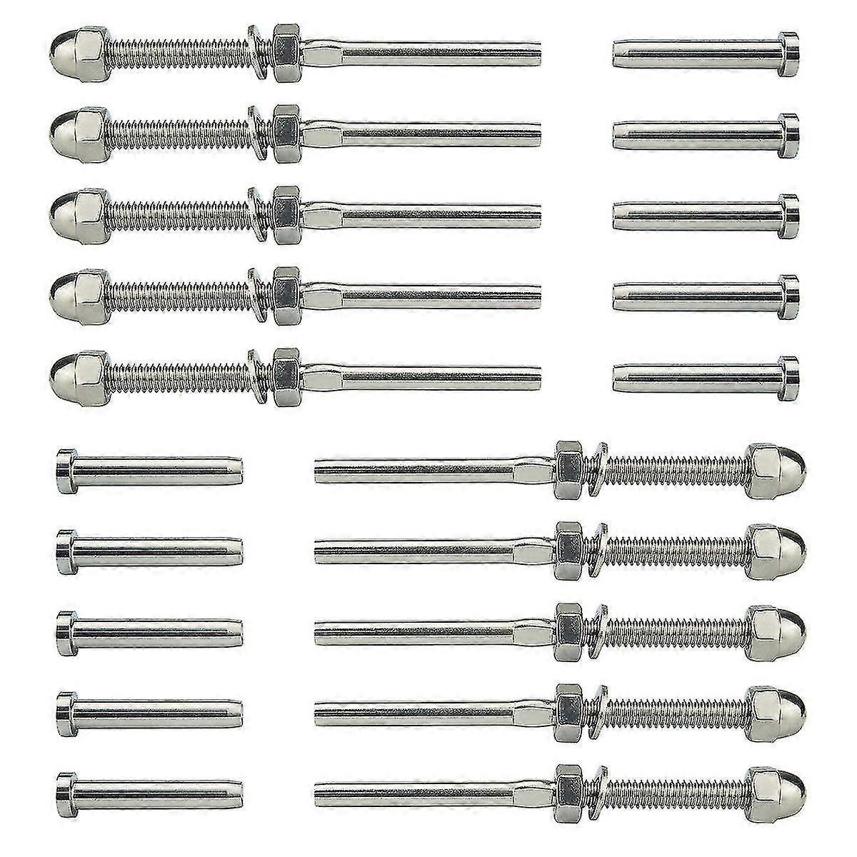 בורג מושחל ודוושה כדור כבל מעקה ערכת קצה התאמה 0.32 ס"מ, T316 ימית כיתה נירוסטה