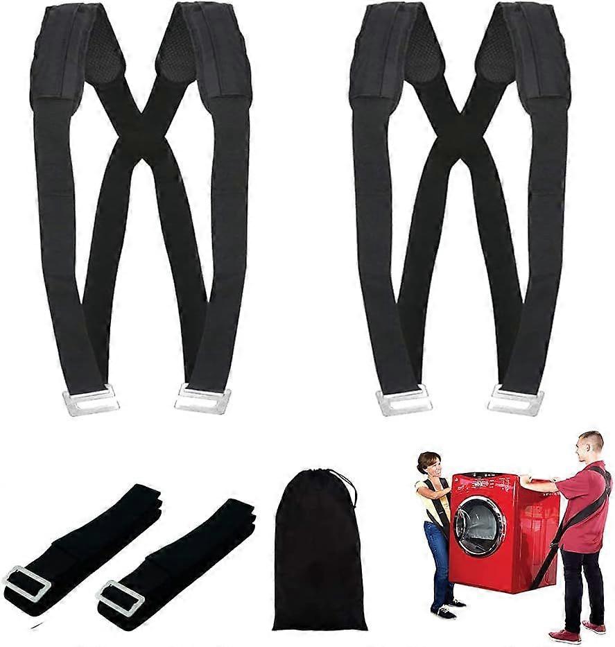 2 Person Lifting Harness System, Maxi 550 lbs Furniture Carrying Harness (Black, 5cm Width)