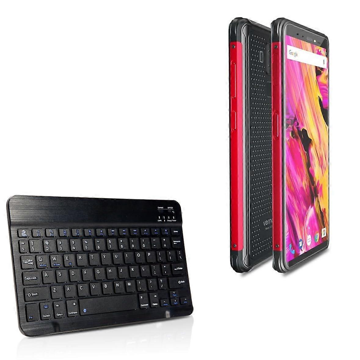 Keyboard Compatible with Vernee V2 - SlimKeys Bluetooth Keyboard, Thin with Chiclet-Style Keys - Jet Black