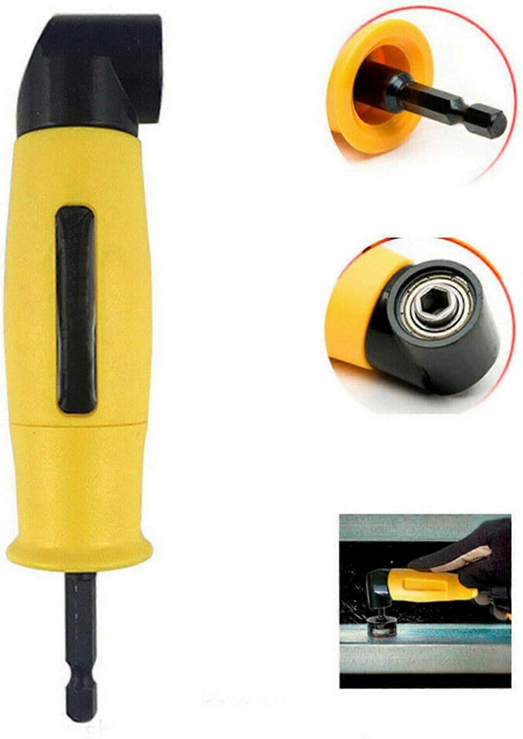 Right Angle Drill 1/4" Hex Handle Right-angle Attachment 90 Degree Corner Angle Drill Adaptor Chuck Screwdriver Driver Extension