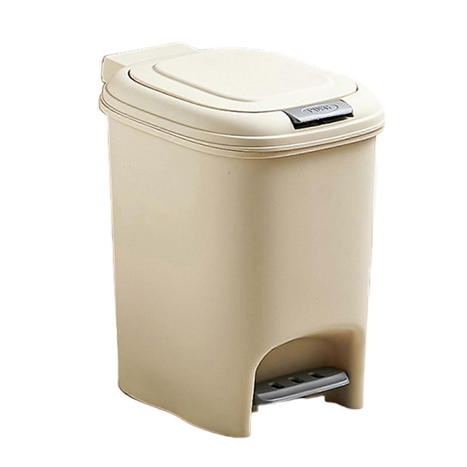 Cream White 8L 10L 15L Trash Can with Double Openings, Stylish Waste Bin for Efficient Home Waste Management