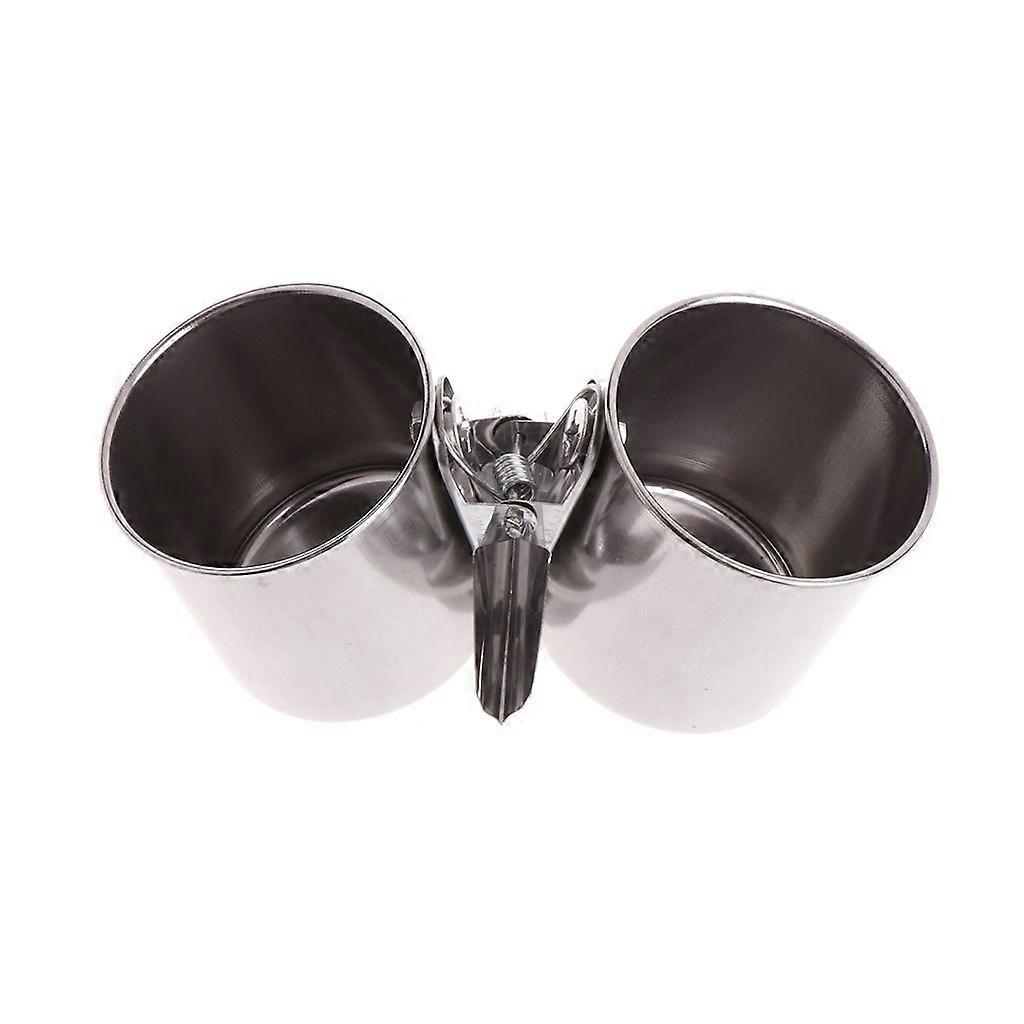 Madárvízadagoló etetőtál ketrechez rozsdamentes acél madárkalitka tálak bilincssel