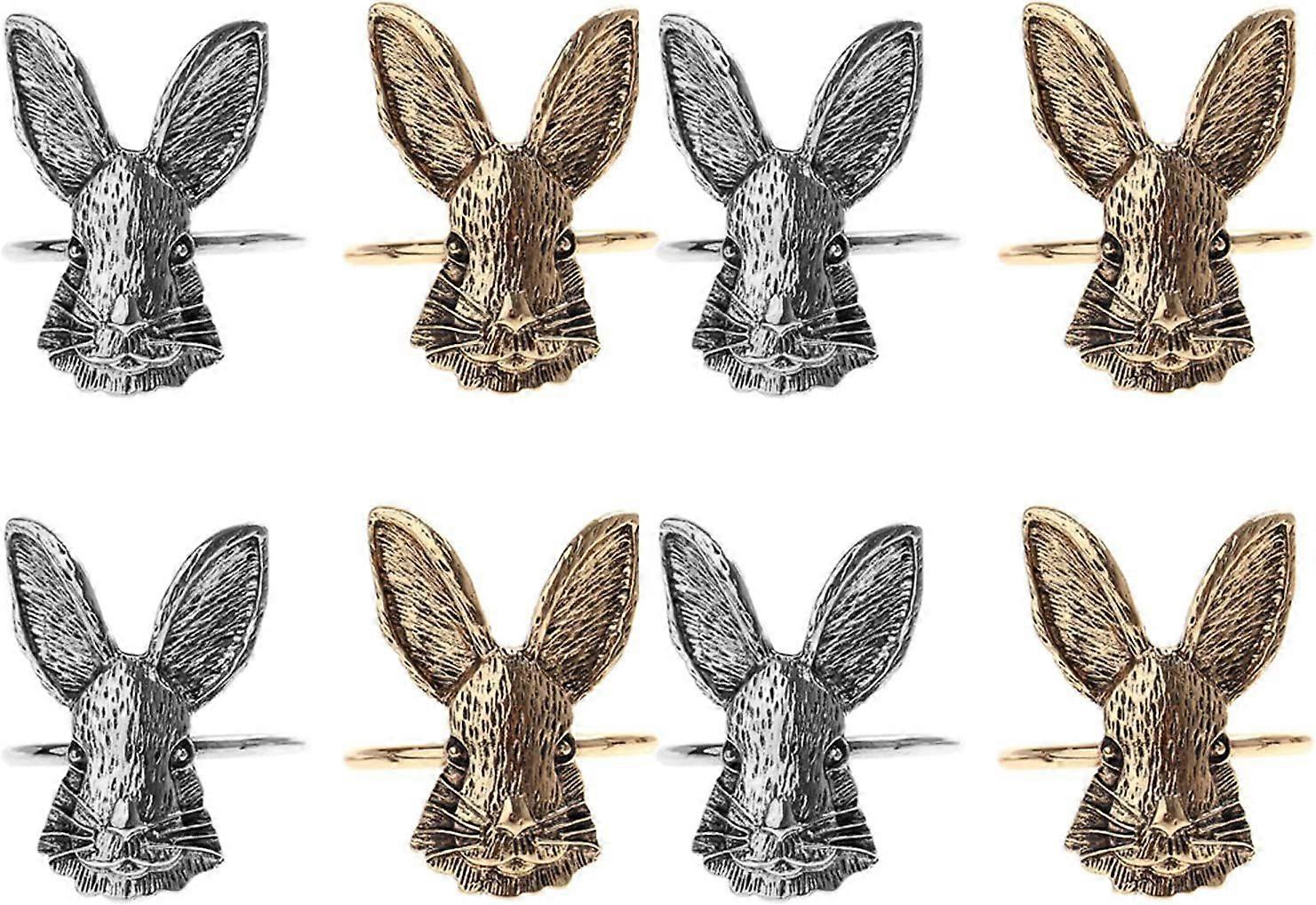 8ピースイースターバニーナプキンリングテーブル装飾ナプキンリングホルダーバックル(D-4)