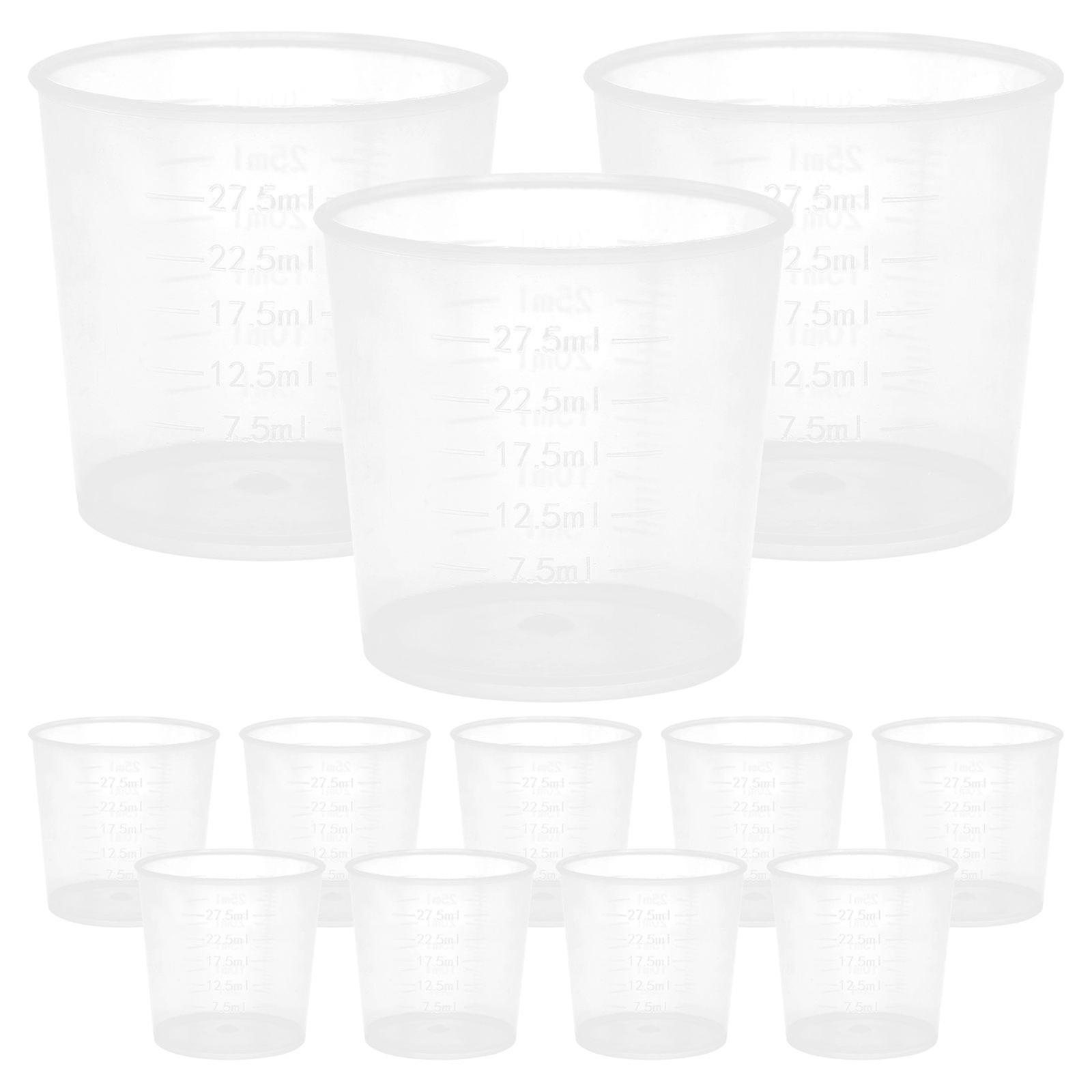 100pcs 30ml Plastic Graduated Cups Measuring Scale Cups Transparent Liquid Container for Mixing Paint Stain Epoxy Resin