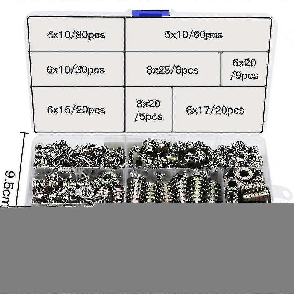 230 Pièces Alliage de zinc Hex Fileed Insert Écrous Insert filetés Insérer Écrous Filetage externe M4 M5 M6
