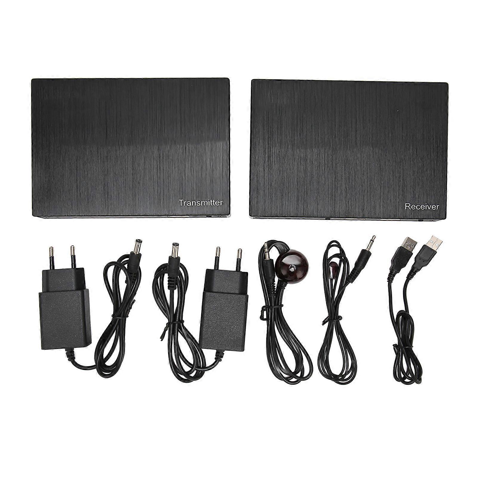 4K HD Multimedia Interface IP Over Single Cat5e/6/6a/7 Up to 150M Support IR HD USB KVM Extender 100‑240V EU Plug