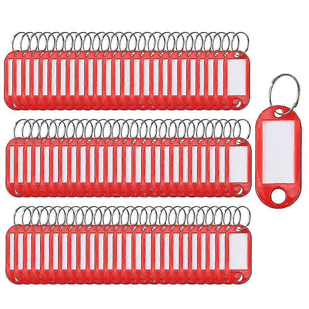 100 Pcs Key Tags Key Labels Plastic Key Fobs Id Tags Key Rings Name Tags Luggage Id Labels