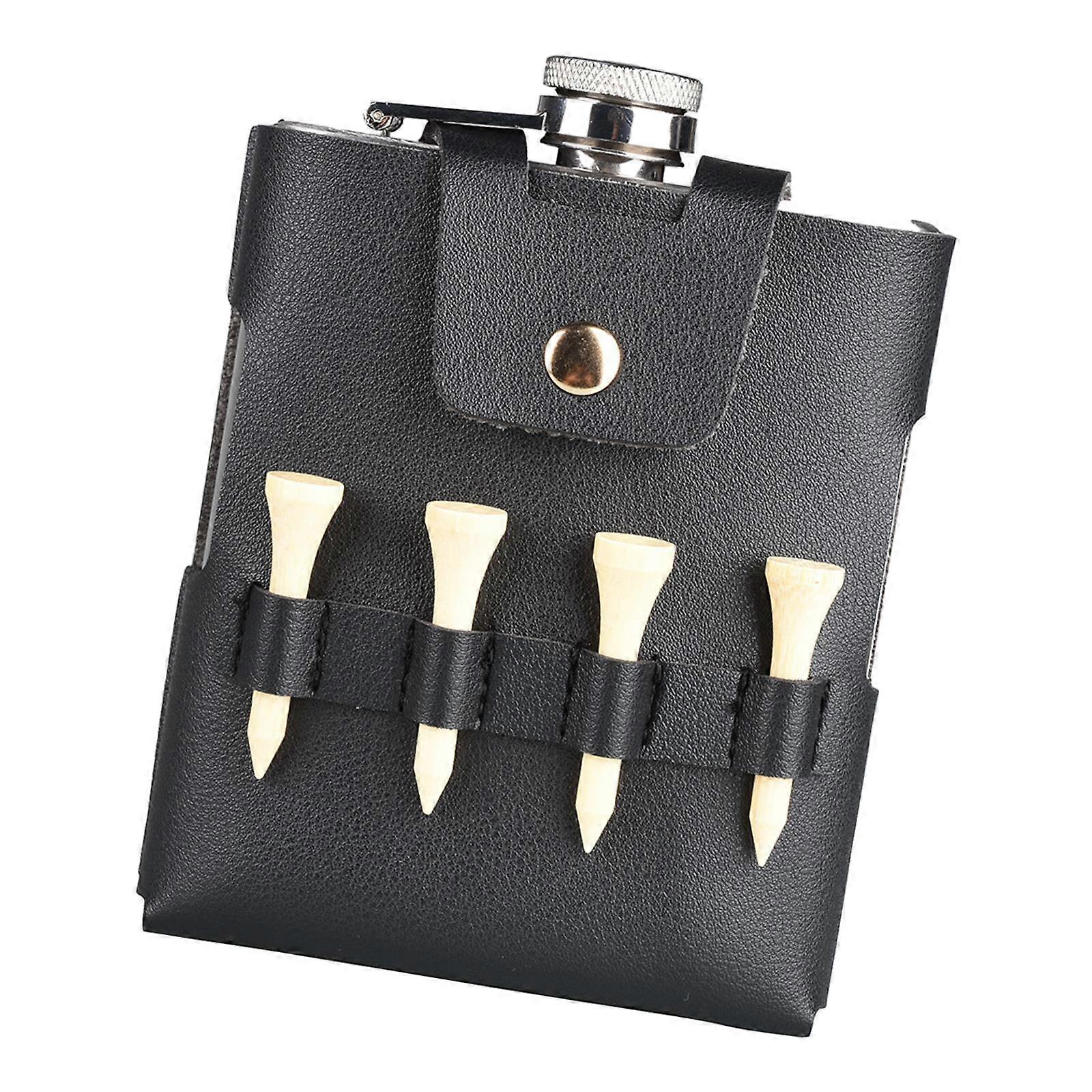 Golf Flask Gift Set Golf Drinking Accessories Set with PU Leather Case