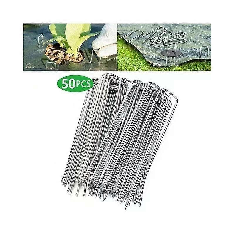 Multipurpose Garden Landscape Staples, Heavy-Duty Galvanized Garden Stakes With Easy Install Sharp Ends, Adjustable Width For Secure Anchoring,