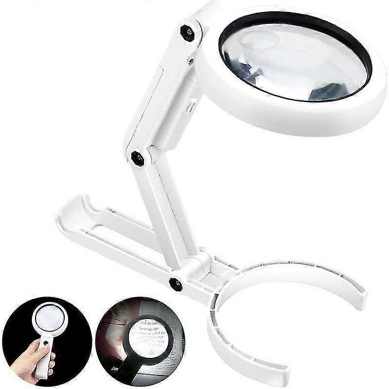 Lighted Magnifier with 8 LED Lights 5x Magnifier Readout