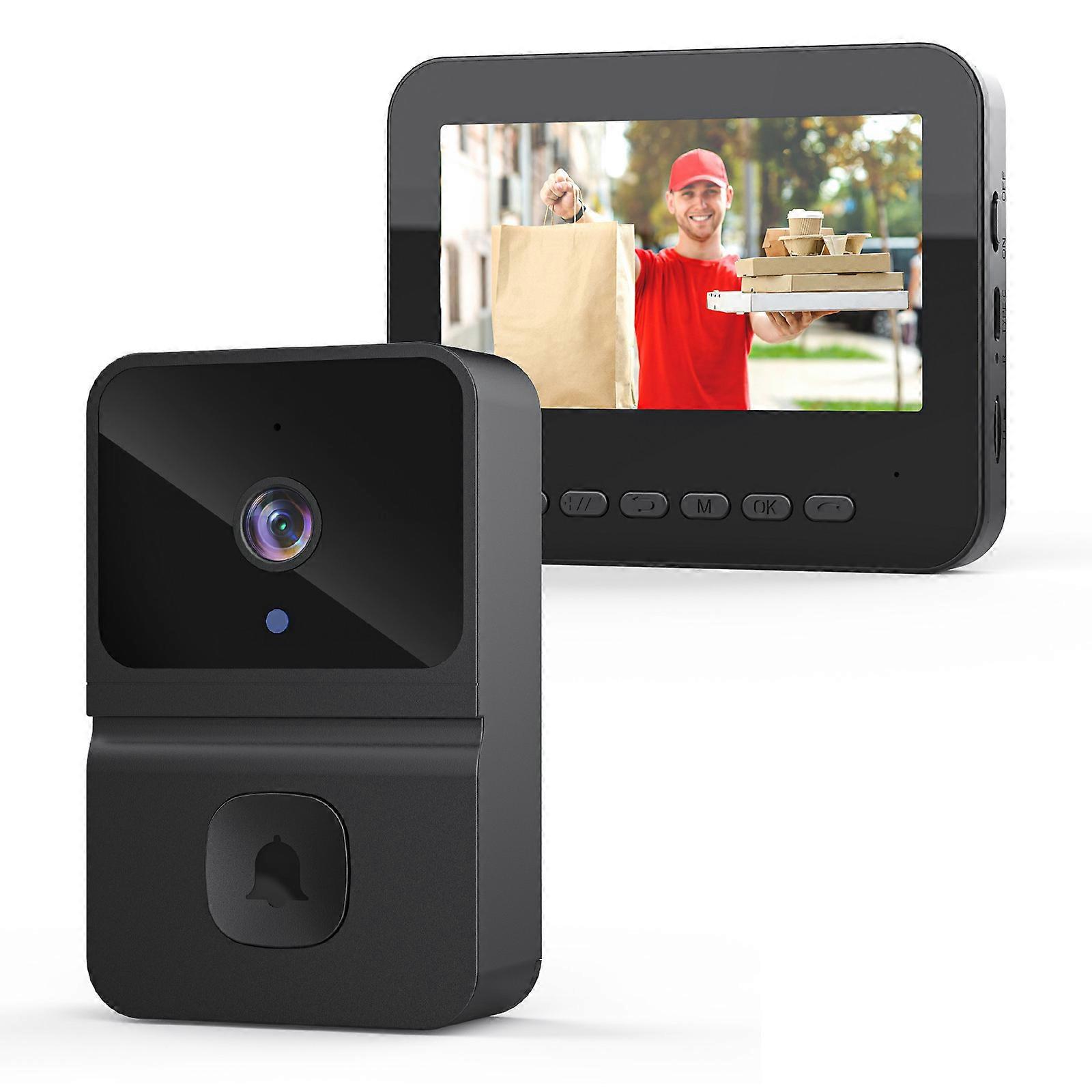 Smart Doorbell With Display Screen Low Power Wireless Video Doorbell Intercom Monitoring Directly Connected To Non WiFi