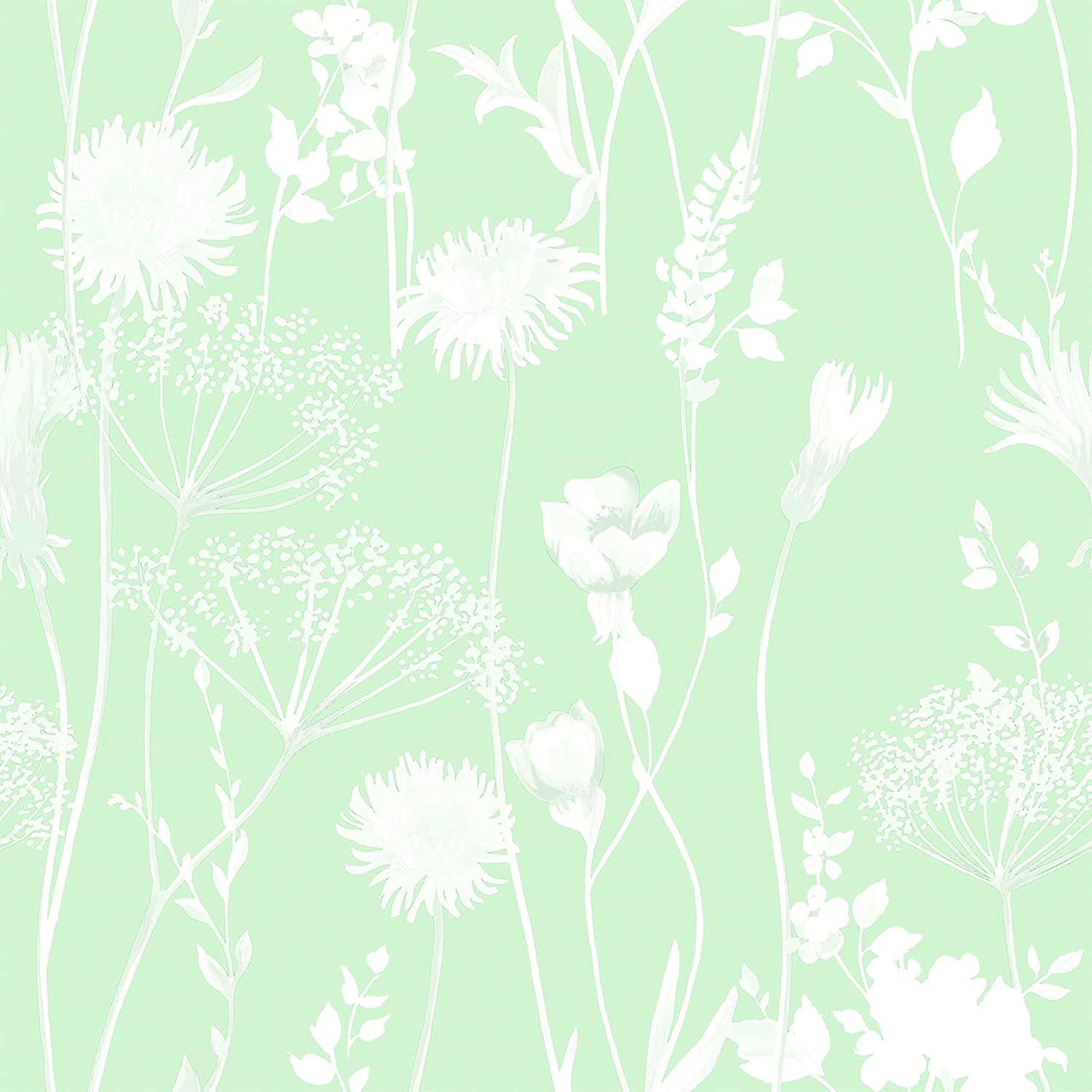 Meadowseet Floral Green Wallpaper