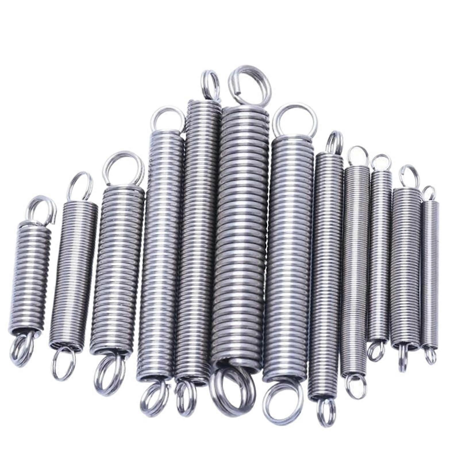 304 Stainless Steel Pull Spring Double-Loop Closed Hook, 2 Pcs, Wire Dia 2.5mm, 50mm or 20mm Length