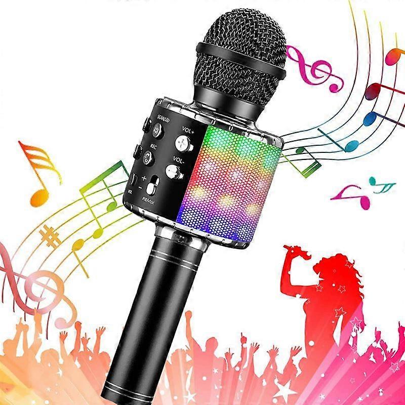 Wireless Karaoke Microphone Portable Bluetooth Karaoke Microphone for KidsAdults Singing Black