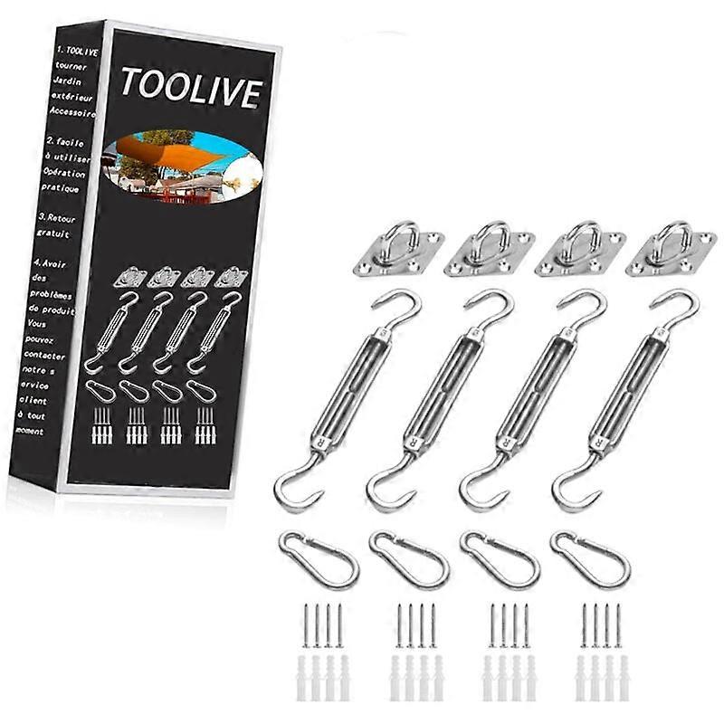 Shade Sail Fixing Kit, Stainless Steel Sun Shade Sail Fixing Kit for Triangle and Square, Rectangle, 2024 Linzero  SZRH