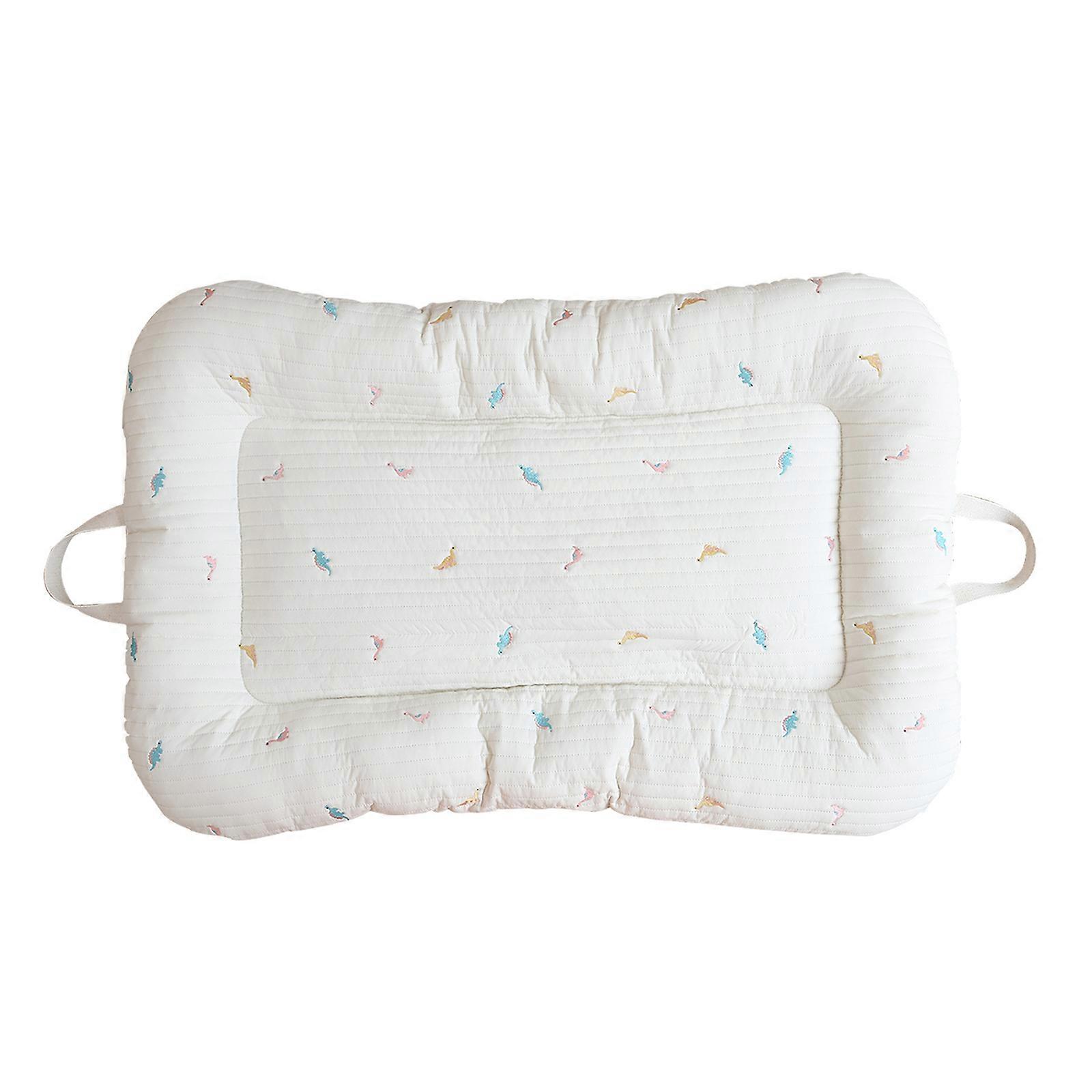 Foldable Baby Bed with Handle Strap Portable Bassinet Cushion for Travel, Convenient and Detachable Infant Sleep Mat