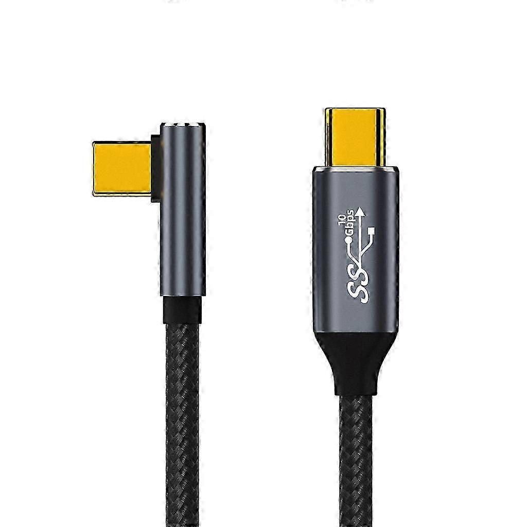 Type-C USB-C Fast Charging USB C to C Cord 90Degree 100W Cord 4K60Hz Video Output Fast Charging Wire 10Gbps