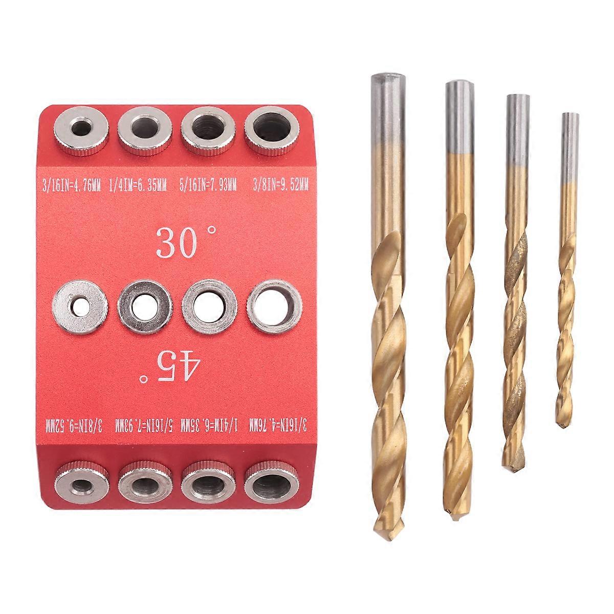 30/45/90° Angle Drill Hole Guide Jig for Angled and Straight Hole,Cable Railing Lag Screw Drilling T