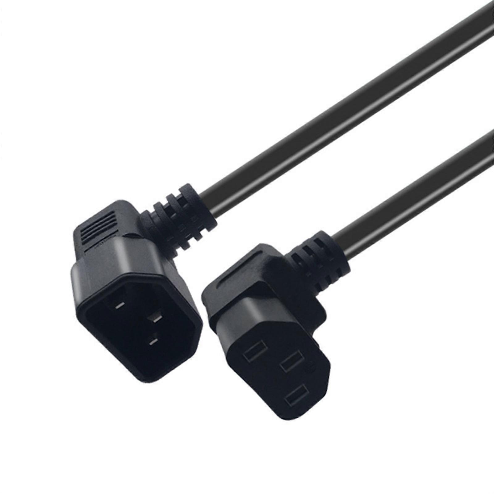 Rechtwinkliges IEC 320 C14 3-poliges Stecker- auf IEC 320 C13-Kleeblatt-Buchse Netzkabelkabel für Laptops Netzteile