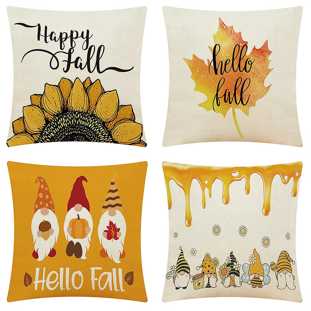 Sunflower Print Autumn Theme Pillowcases