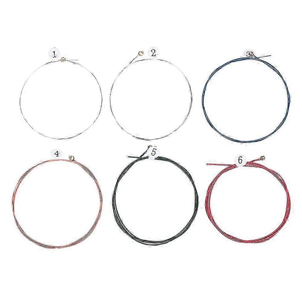 6 PCS Extra Light Colorful Coating Phosphor Bronze Acoustic Guitar Strings Replacement