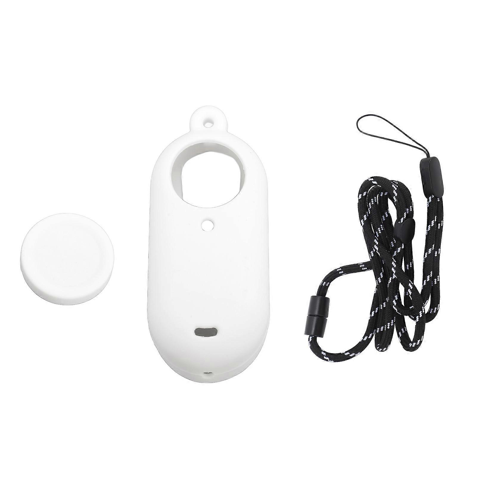 Camera Protective Case Lens Cover Silicone Case All Round Protective Cover with Hanging Rope for Insta360 GO3 White