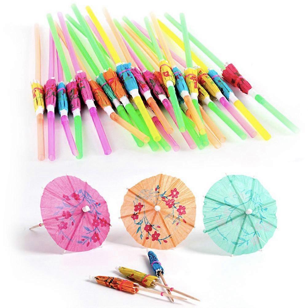 Straw Umbrella for Decorating Drinks and Desserts