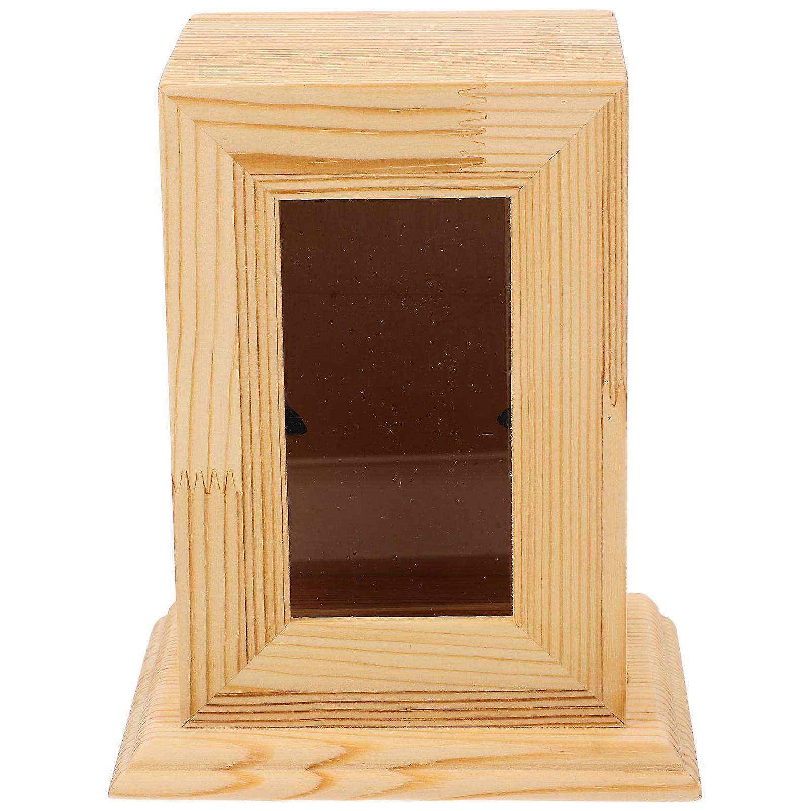 Wooden Pet Cremation Urn for Dogs and Cats – Natural Finish Lightweight Memorial Box for Ashes Storage Simple Style