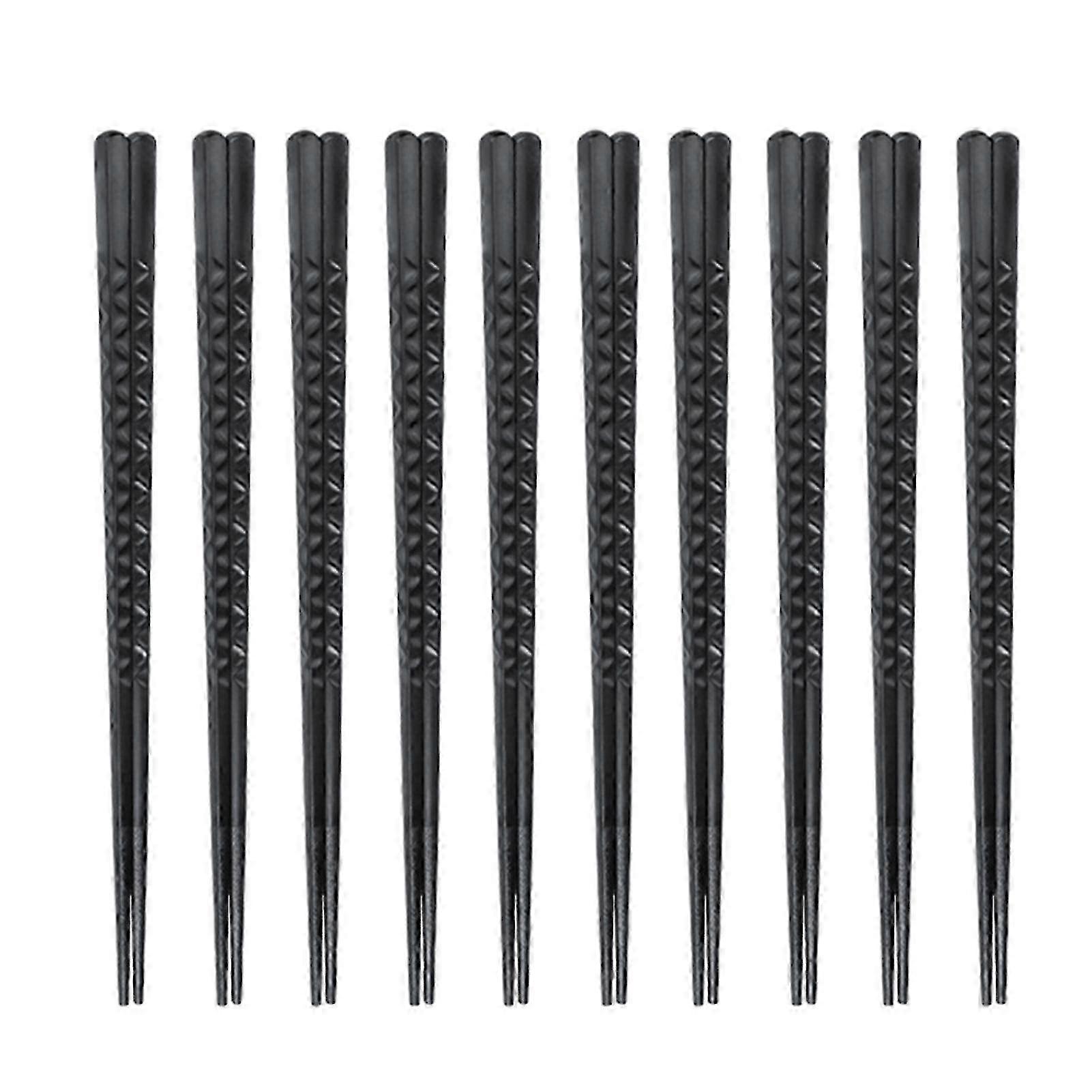 10-pairs of High Temperature Resistant Carved Fiberglass Chopsticks for Housewarming