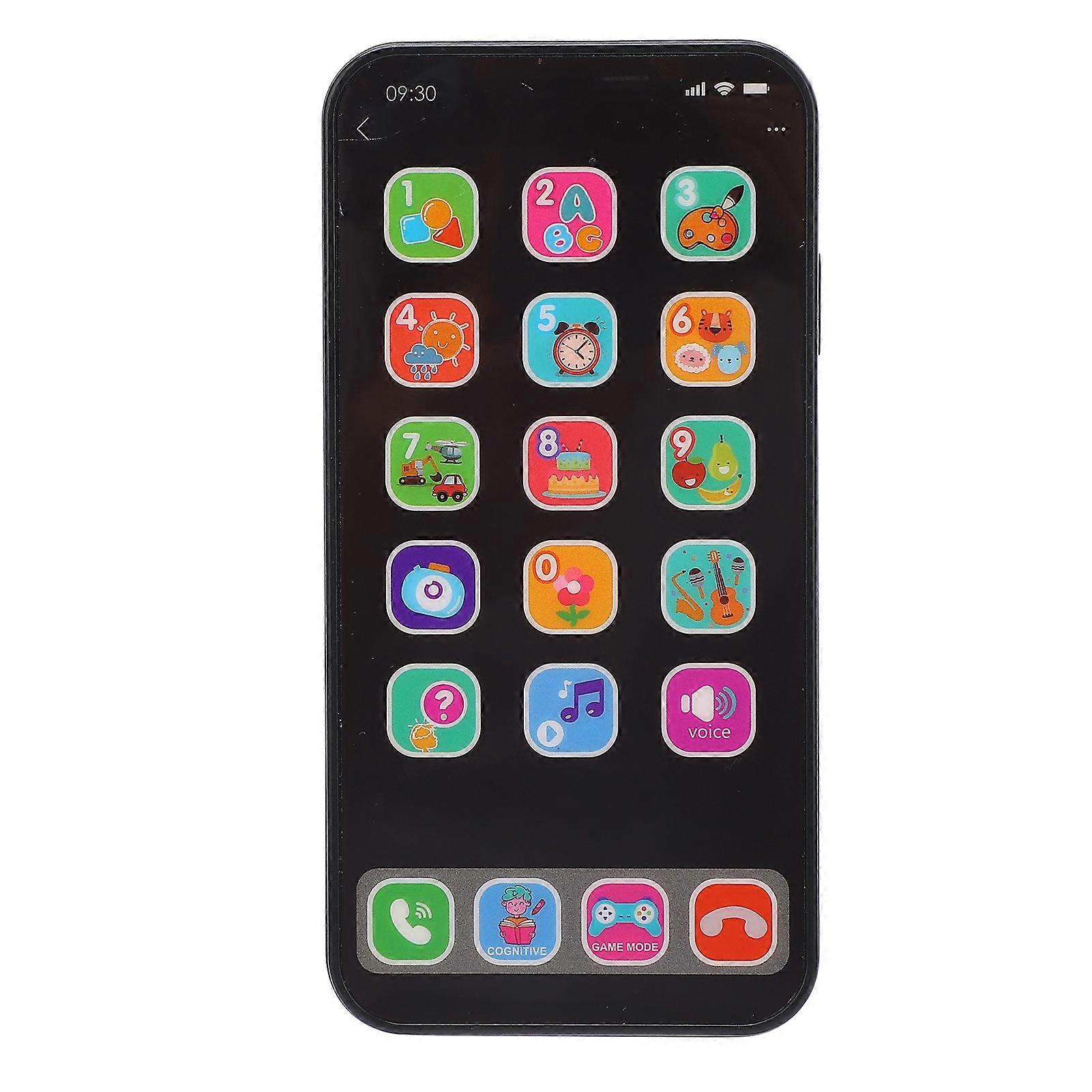 Kids Smart Phone Touch Screen Multi-Mode Musical Early Learning Toy Black
