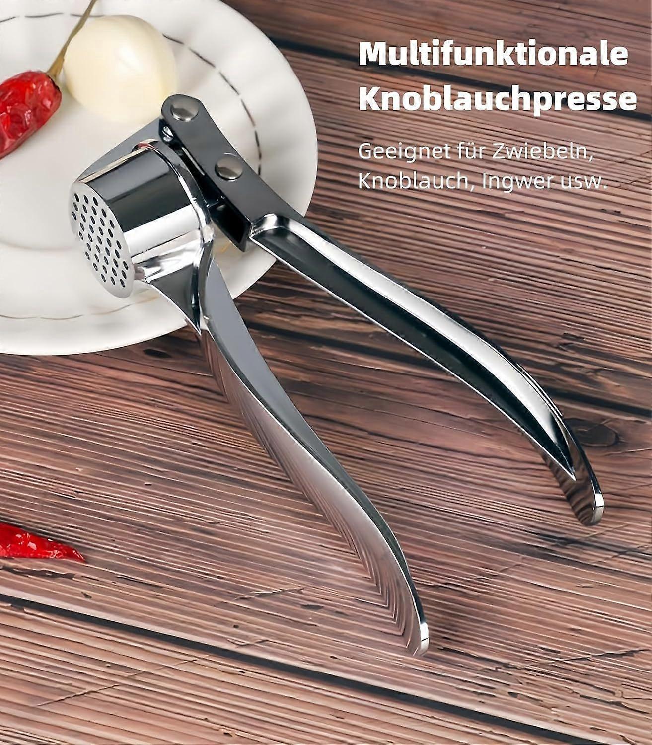 Garlic Press - Ergonomic Garlic Chopper and Ginger Mill - Rustproof Garlic Press for Improved Paste Extraction