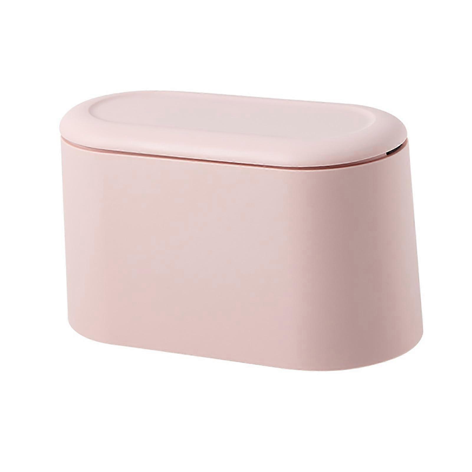 Mini Waste Bin, Universal Small PP Waste Bin for Office (Pink)