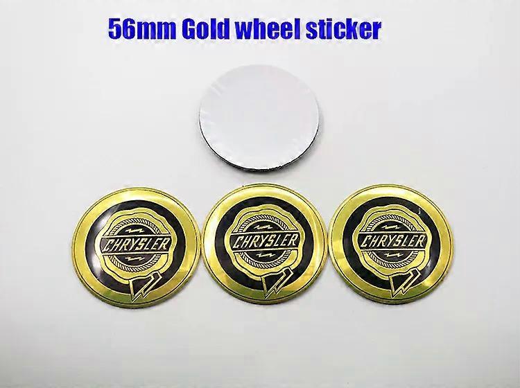 4件 54mm 56mm 60mm 64mm 克莱斯勒标志车徽 轮心轮毂盖 汽车轮辋改装徽章盖 贴纸 造型 配件