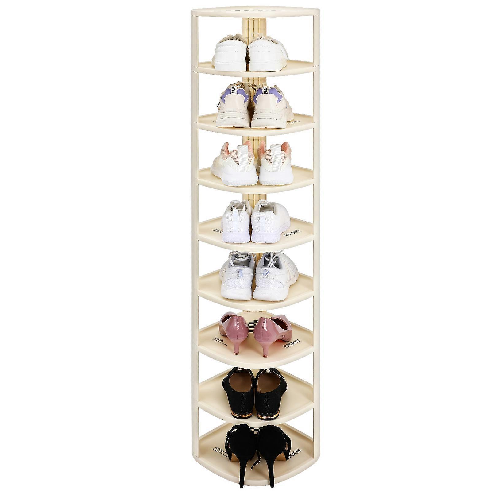 Multi-Layer Shoe Rack Plastic Shoe Storage Home Organizer Versatile Storage Beige 1 Set