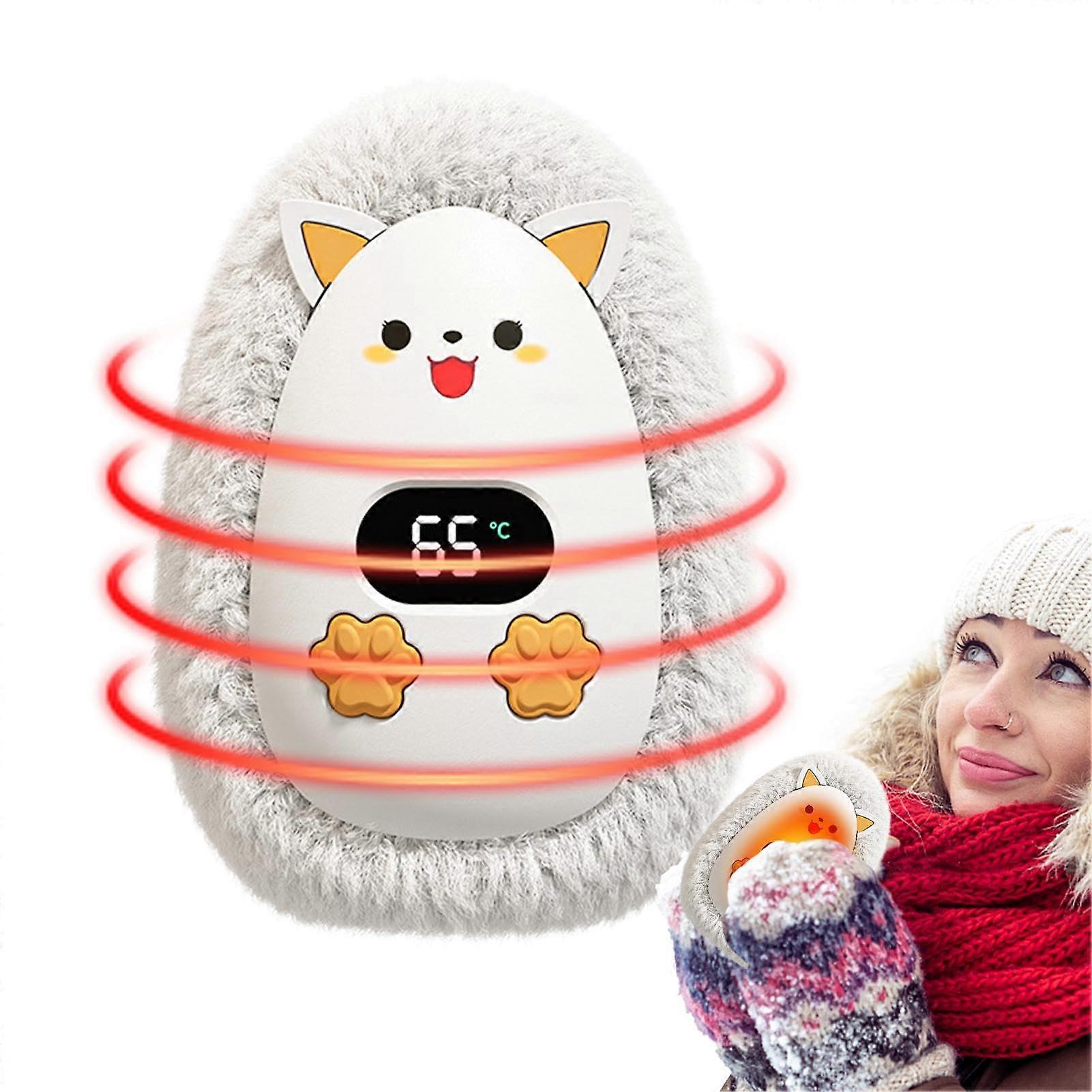 Hand Palm Heater, Rechargeable Portable Hand Warmer with Digital Display, Cute Winter Heater for Cold Weather