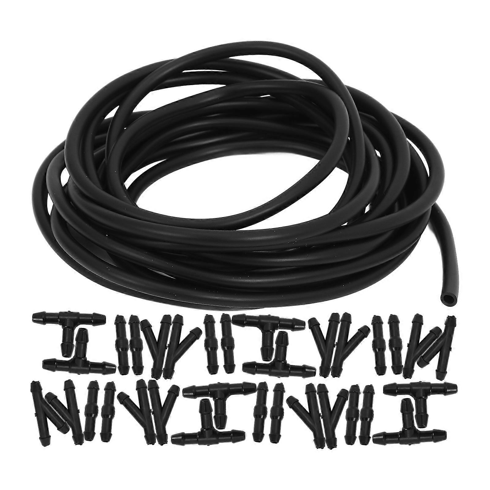 Pressure Washer Adapter Repair Kit Plastic & Black Rubber Hose Connectors for Windshield Washer Fluid Tubing
