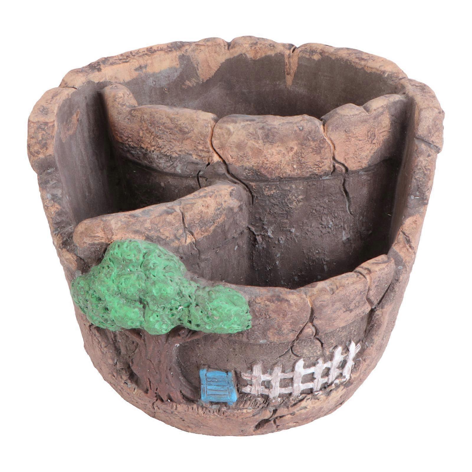Cement Succulent Planter Creative Flower Container for Garden Decor Planting 1Pc
